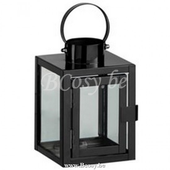 Jline Linterna Cuadrada Acero Cristal Negro