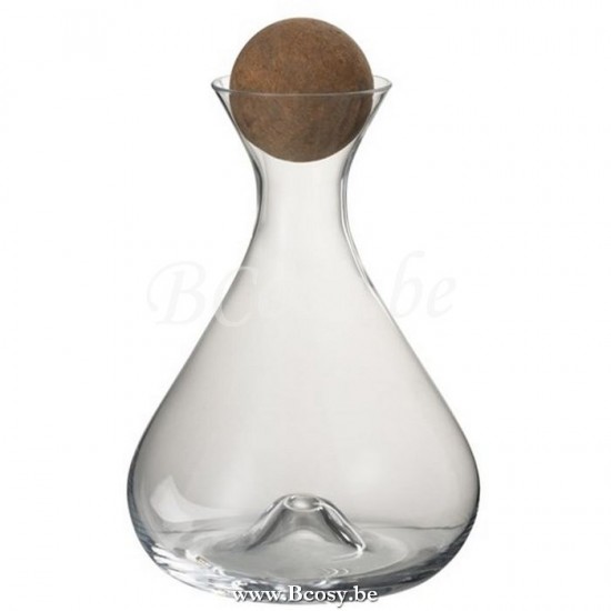 J Line Jline Caraffa Tappo Vetro Sughero Trasparente Jarra Tapa Cristal Corcho Transparente