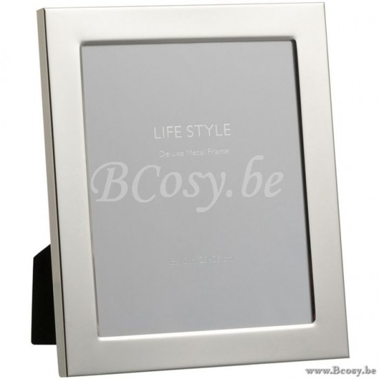 J Line 93207 Grote Zilveren FOTOKADER BREDE BOORD 20X25 Metaal Zilver Large L27xB32xH3 cm fotokaders fotohouders