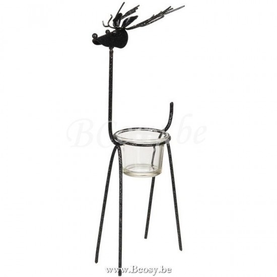 Jline Portavelas Reno Brillo Metal Negro Large