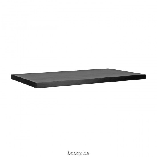 LABEL51 Eetkamerstoel Tafelblad Straight Edge Zwart Mangohout 120 cm Straight.