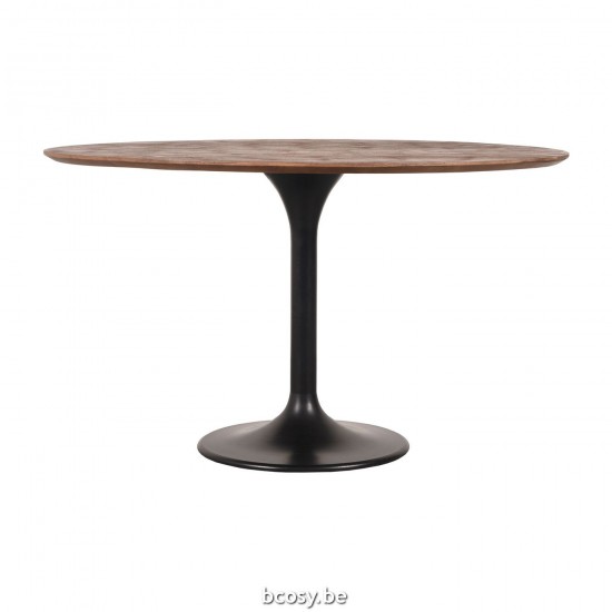 LABEL51 Esstische Otto Espresso Mangoholz 130 cm Rond.