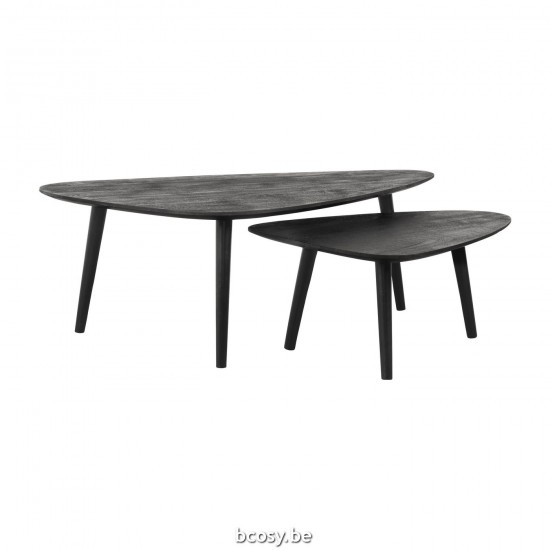 LABEL51 Couchtische Rock Schwarz Mangoholz 110 cm.