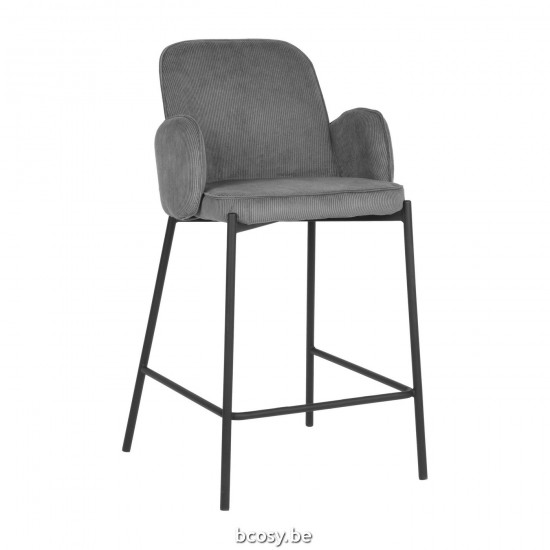 LABEL51 Barhocker Jari Dunkelgrau Ribcord Laag.