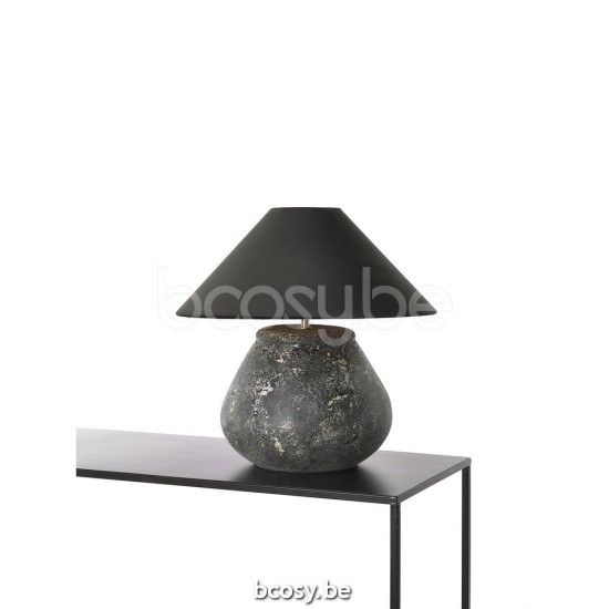 Marckdael tafellamp Malta Marckdael MALTA-MEDIUM-ANTRACIET-S45-BLACK-VELVET-ON-TAUPE Tablelamps antraciet tafellamp H 29cm VVD VDV Verlichti.