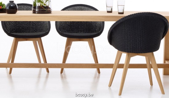 Vincent Sheppard Joe Stoel Natuur eiken Hout frame Zwart Lloyd Loom.