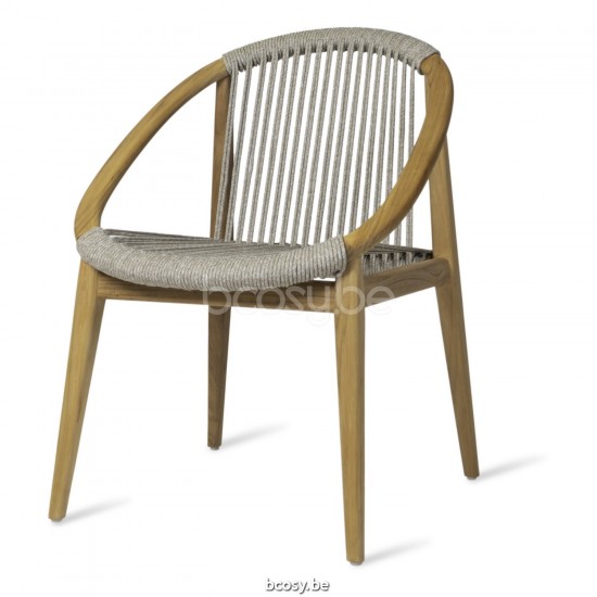 Vincent Sheppard Frida fauteuils de jardin cadre en Teck Non traité Corde Blanc dune Polypropylène.