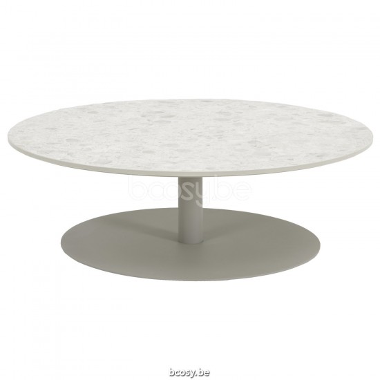 Vincent Sheppard Kodo Tables basses de jardin à café Cadre en Aluminium Blanc dune Round.
