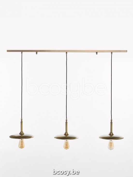 Marckdael pendel Verona Marckdael 0803-3F-PROF-OTT Vintage ottone-messing 120x4cm profiel pendel H max 100cm VVD VDV Verlichting van Dijck D.