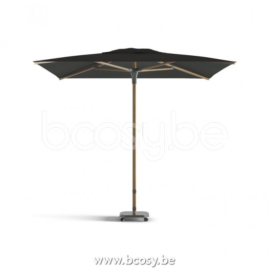 Jardinico JCP102 230x230 Vierkante Middenstam Parasol 2,3x2,3 Mast Teak Aluminium Met Structuur Doek Pitch Sunbrella Plus Marine UFJCP.102 CARACTERE.
