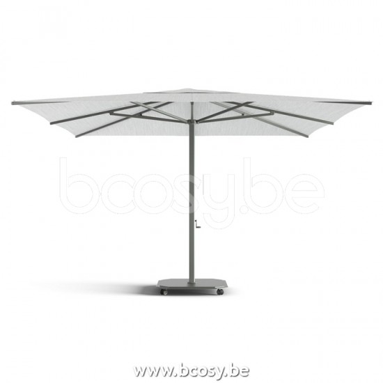 Jardinico JCP201 400x400 Vierkante Middenstam Parasol 4x4 Mast Antraciet-charcoal Doek Pearl Sunbrella Plus Marine UFJCP.201 CARACTERE.