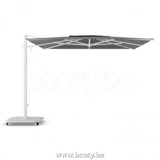 Jardinico JCP301 300x300 Vierkante Vrijhangende Parasol 3x3 Mast Wit Doek Onyx Sunbrella Plus Marine UFJCP.301 CARACTERE.