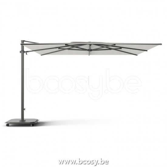 Jardinico JCP401 370x370 Vierkante Vrijhangende Parasol 3,7x3,7 Mast Antraciet-charcoal Doek Cotton Sunbrella Plus Marine UFJCP.401 CARACTERE.
