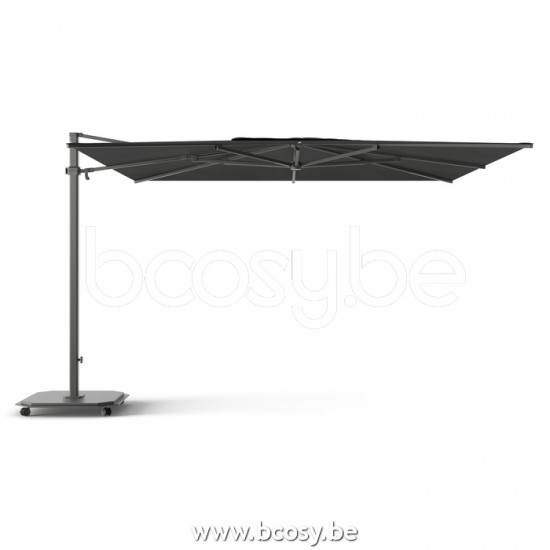 Jardinico JCP401 370x370 Vierkante Vrijhangende Parasol 3,7x3,7 Mast Antraciet-charcoal Doek Pitch Sunbrella Plus Marine UFJCP.401 CARACTERE.