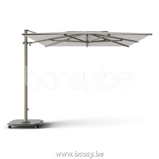 Jardinico JCP402 300x425 Rechthoekige Vrijhangende Parasol 3x4,25 Mast Cappuchino Aluminium Met Structuur Doek Mooncrest Sunbrella Plus Marine UFJCP.402 CARACTERE.
