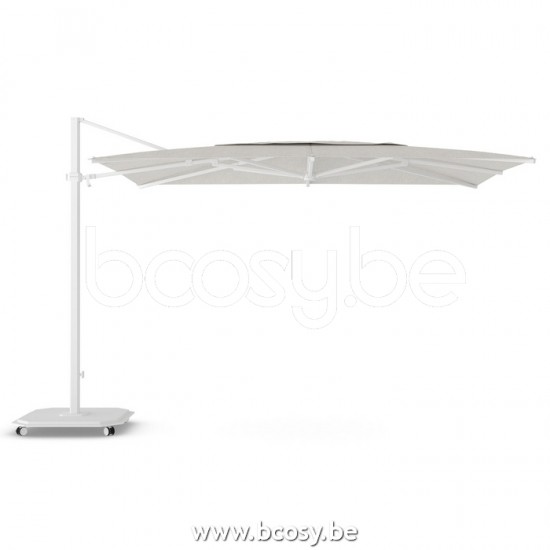Jardinico JCP404 250B x350 Rechthoekige Vrijhangende Parasol 2,5x3,5 UNIEK MODEL Mast Wit Doek Cotton Sunbrella Plus Marine UFJCP.404 CARACTERE.