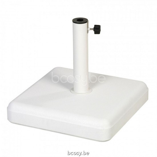 Jardinico LUCCA Pied De Parasol Carré Lucca Light 35 Kg White Concrete.