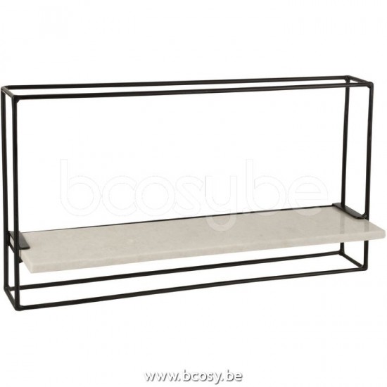 J Line Jline Scaffale Da Parete 1 Ripiano Ferro Marmo Nero Bianco Large Esteranteria Mural 1Tabla Hierro Marmol Negro Blanco Large