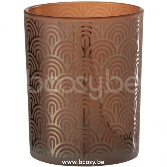 J Line Jline Windlicht Boog Glas Oranje Medium
