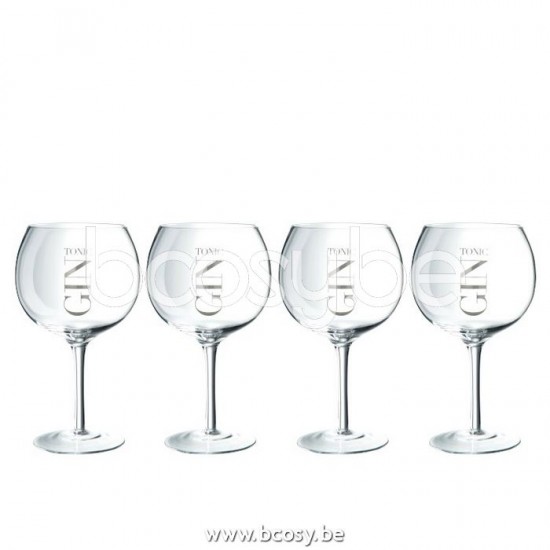 Jline 4 gin tonic glazen op voet j line gift box