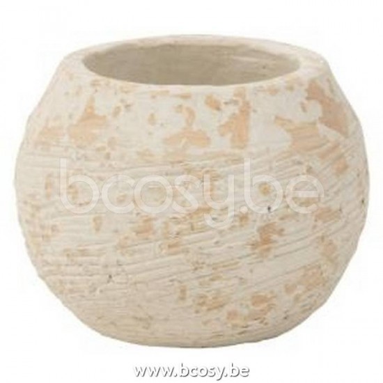 Jline Maceta Rustica Arcilla Blanco Small