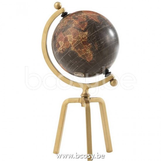 Jline Globo Trípode Hierro Plástico Oro Negro Small