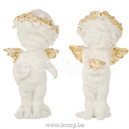 Jline Angel De Pie Resina Blanco Oro Large Surtido De 2