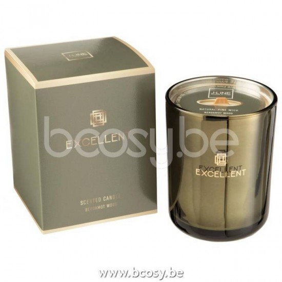 Jline Vela Perfumada Excellent Bergamot Wood Verde Medium 80 Horas