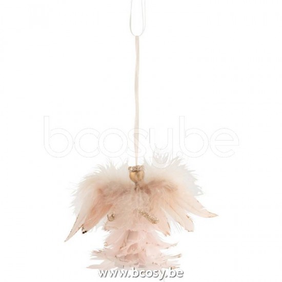 Jline Colgante Angel Plumas Brillo Rosa Claro