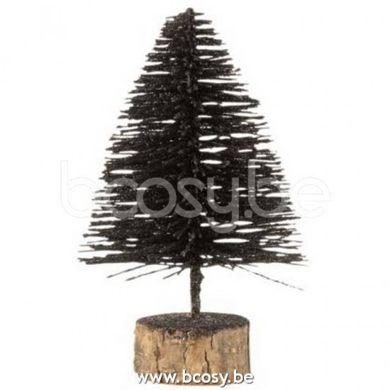 Jline Arbol De Navidad Deco Plastico Brillos Negro Extra Small