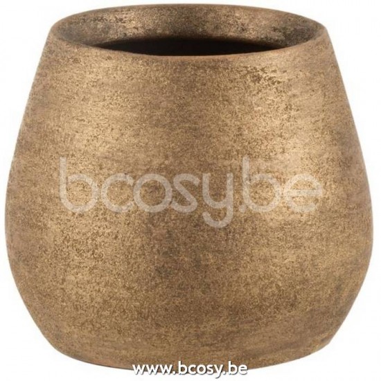 Jline Maceta Irregular Rugoso Ceramica Oro Small