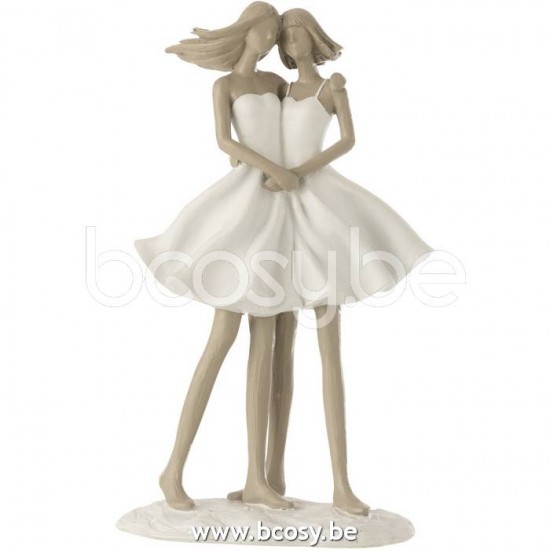 Jline Pareja Amigas Resina Blanco Topo