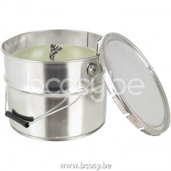 Jline Vela Exterior Bote De Pintura Metal Cera Verde Menta Large 135H.