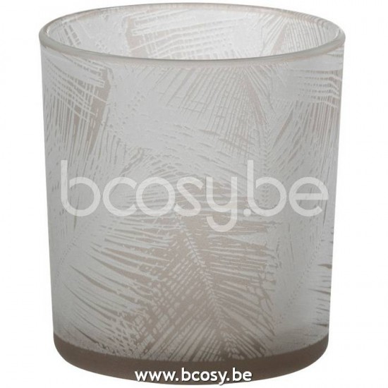 J Line Jline Tealight Holder Leaves Glass Beige Small tea lights holders