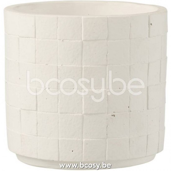 Jline Tarro Cuadrado Ceramico Blanco Small