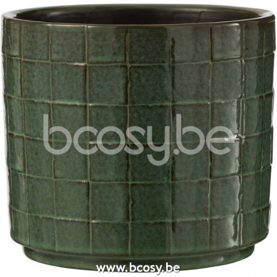 J Line Jline Flowerpot Square Ceramic Green Large flowerpots