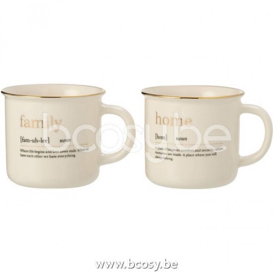 Jline Taza Aje Family Home Ceramico Oro Surtido De 2