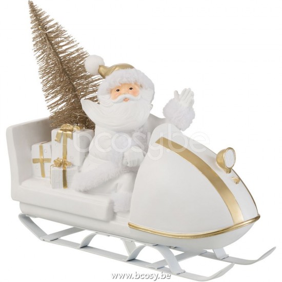 J Line Jline Jolipa 26553 Kerstman Met Slee Poly Wit Goud