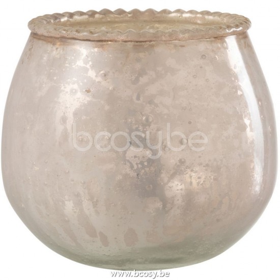 J Line Jline Jolipa 26657 Theelicht Houder Glas Roze Small
