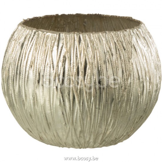 J Line Jline Jolipa 26778 Teelichthouder Glas Zilver Extra Small