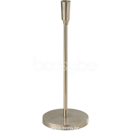 J Line 28997 Kandelaar Metaal Zilver Small L3xB3xH40 cm kaarshouders kaarsenhouders kandelaars