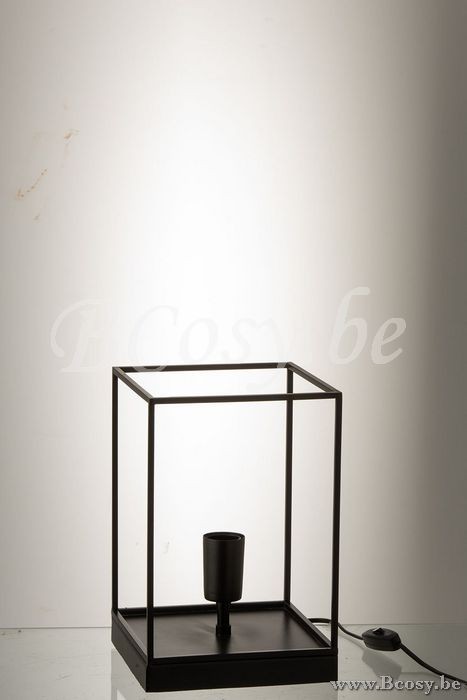 J Line Jline Lampe 1Glühbirne Rechteckig Rahmen Metall Schwarz Small Lampenfusse Mit Schirmen Tischlampen Tischleuchten Innenleuchten