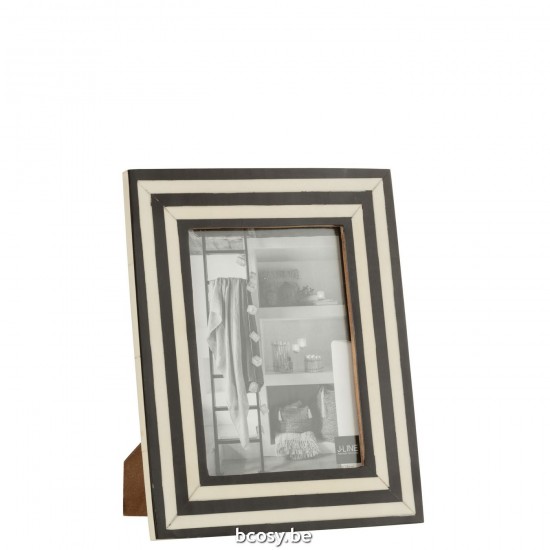 J Line Photoframe Rectangle Flat Lines Resin Black White Large single photo frames.