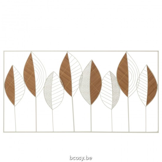 Jline Wanddecoratie Bladeren Metaal Bamboo Mix Large.