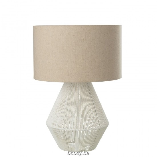 Jline Tafellamp String Jute Wit.