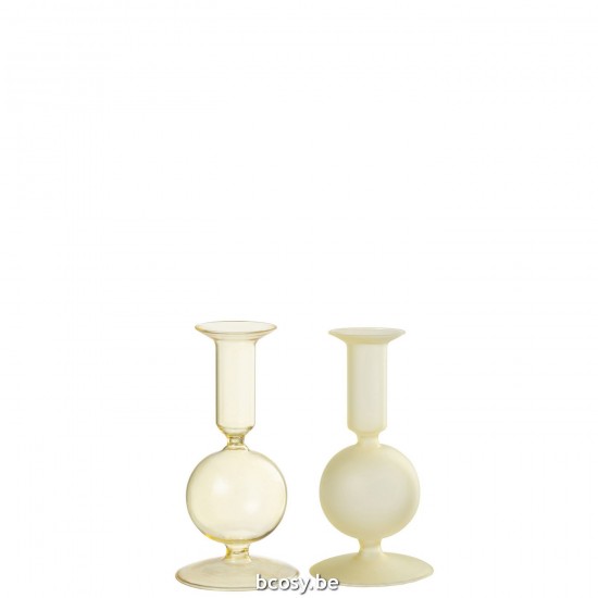 J Line chandeliers candélabres Jolipa Chandelier 1 Boule Mat Transparent Verre Jaune Clair Small Assortiment De 2.