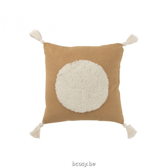 J Line coussins Jolipa Coussin Cercle Coton Marron.