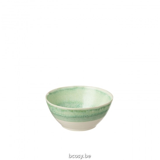 J Line Kom Noa Porselein Groen Small L14xB14xH6 cm ontbijtkommen JO34350.