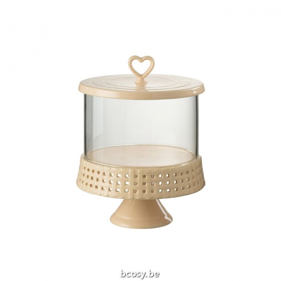 J Line cloches en verre Jolipa Plat A Tarte Sous Verre Ceramique Peche Large.