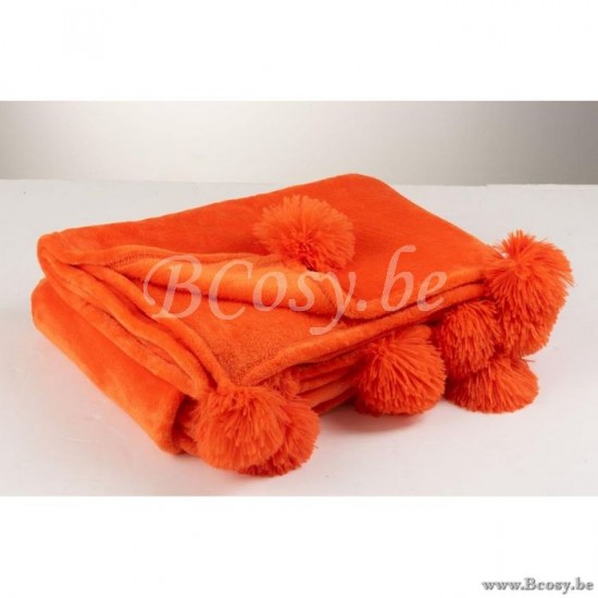 J Line Jline Plaid Pompom Polyester Fel Oranje